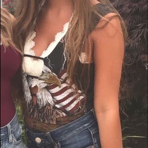 American flag body suit